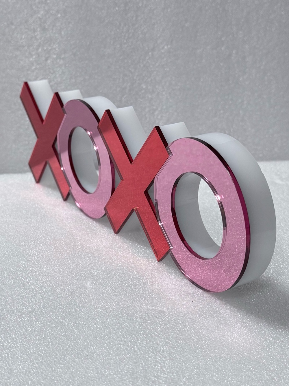 Tara Wilson Shelf Decor Stand Alone XOXO Mirrored Red + Pink